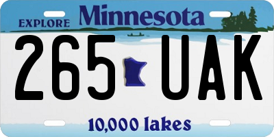 MN license plate 265UAK