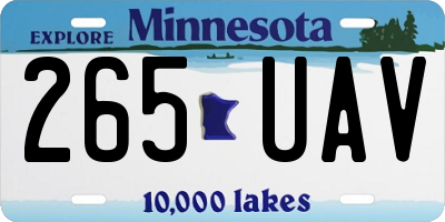 MN license plate 265UAV