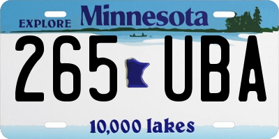 MN license plate 265UBA