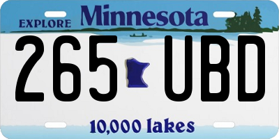 MN license plate 265UBD