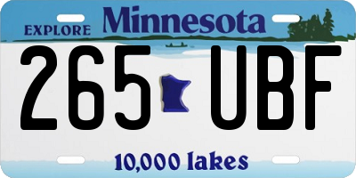 MN license plate 265UBF