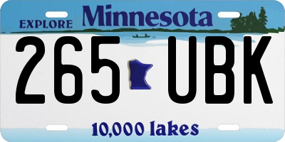 MN license plate 265UBK