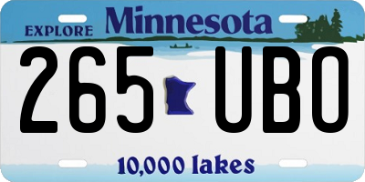 MN license plate 265UBO