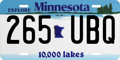 MN license plate 265UBQ