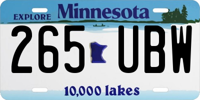 MN license plate 265UBW