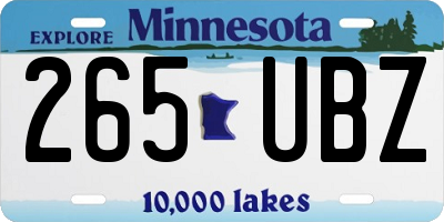 MN license plate 265UBZ