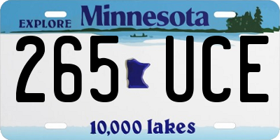 MN license plate 265UCE