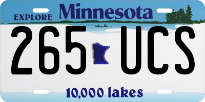 MN license plate 265UCS