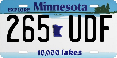 MN license plate 265UDF