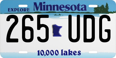 MN license plate 265UDG