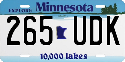 MN license plate 265UDK