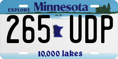 MN license plate 265UDP