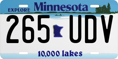 MN license plate 265UDV