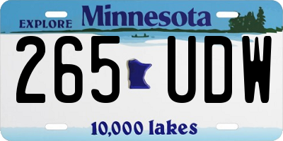 MN license plate 265UDW