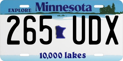 MN license plate 265UDX