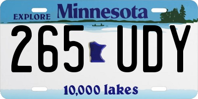 MN license plate 265UDY