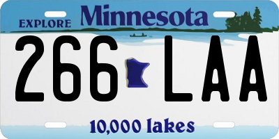 MN license plate 266LAA