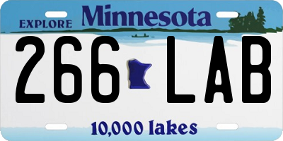MN license plate 266LAB