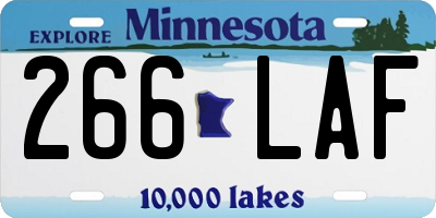 MN license plate 266LAF