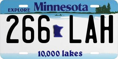 MN license plate 266LAH