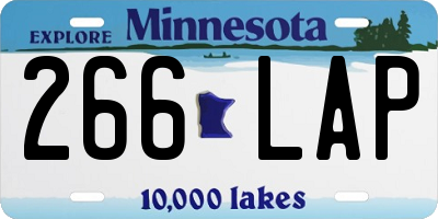 MN license plate 266LAP