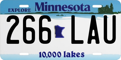 MN license plate 266LAU