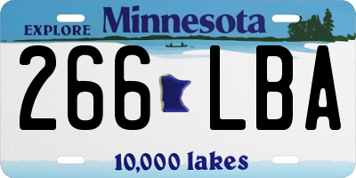 MN license plate 266LBA