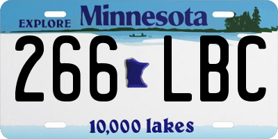 MN license plate 266LBC