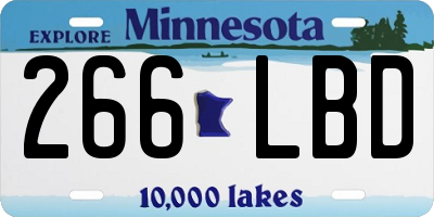 MN license plate 266LBD