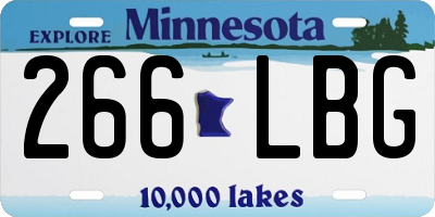 MN license plate 266LBG