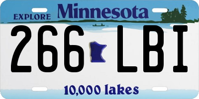 MN license plate 266LBI