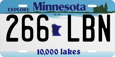 MN license plate 266LBN