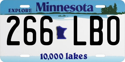 MN license plate 266LBO