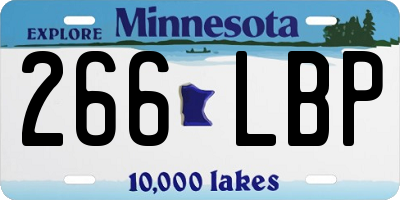 MN license plate 266LBP