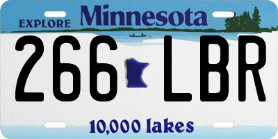 MN license plate 266LBR