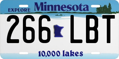 MN license plate 266LBT