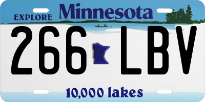 MN license plate 266LBV