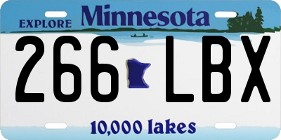 MN license plate 266LBX