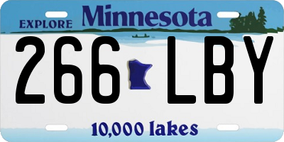 MN license plate 266LBY