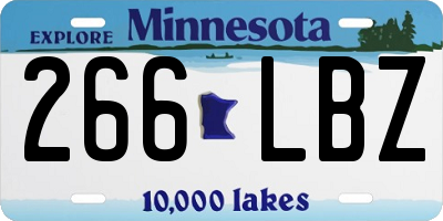 MN license plate 266LBZ