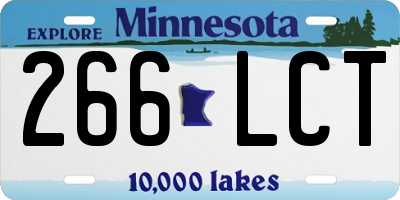 MN license plate 266LCT