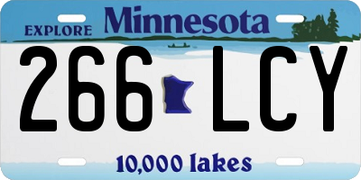 MN license plate 266LCY