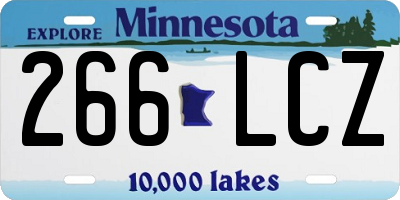 MN license plate 266LCZ