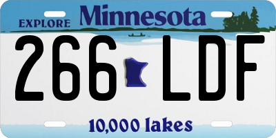 MN license plate 266LDF