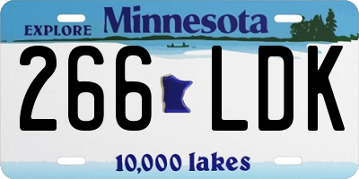 MN license plate 266LDK