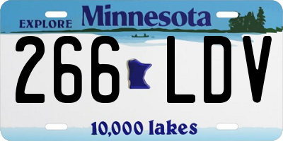 MN license plate 266LDV