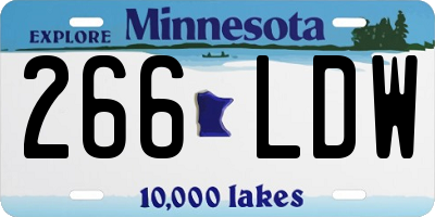 MN license plate 266LDW