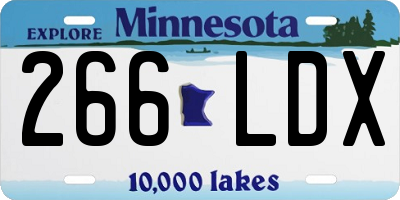 MN license plate 266LDX