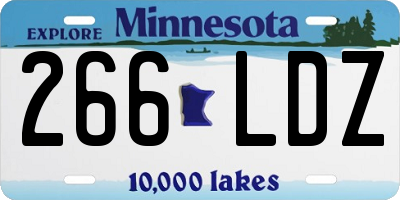 MN license plate 266LDZ
