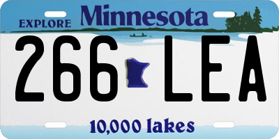 MN license plate 266LEA